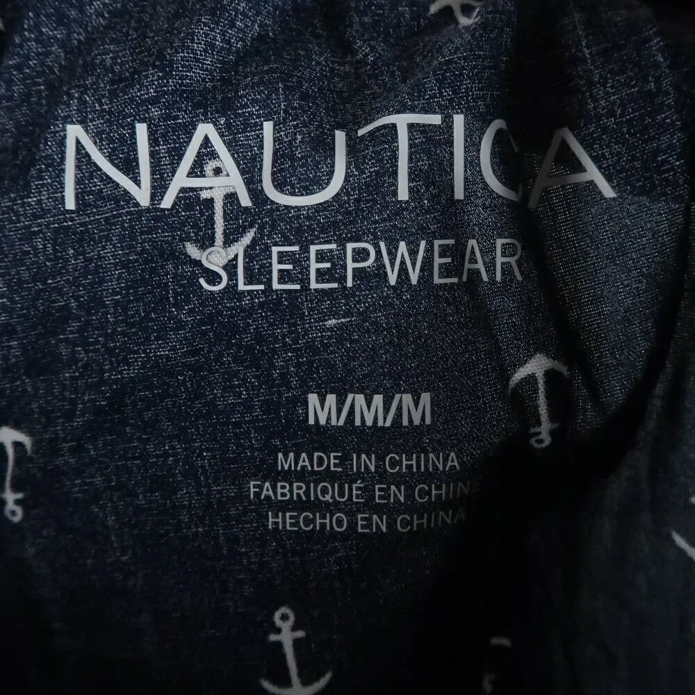 NAUTICA SLEEPWEAR MARITIME BLUE ANCHOR PRINT SLEEP SHORT SIZE MEDIUM NWT - Picture 2 of 11